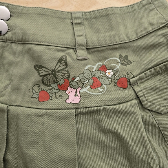 Hot Topic Strawberry Shortcake green cargo mini skirt - Picture 4 of 7
